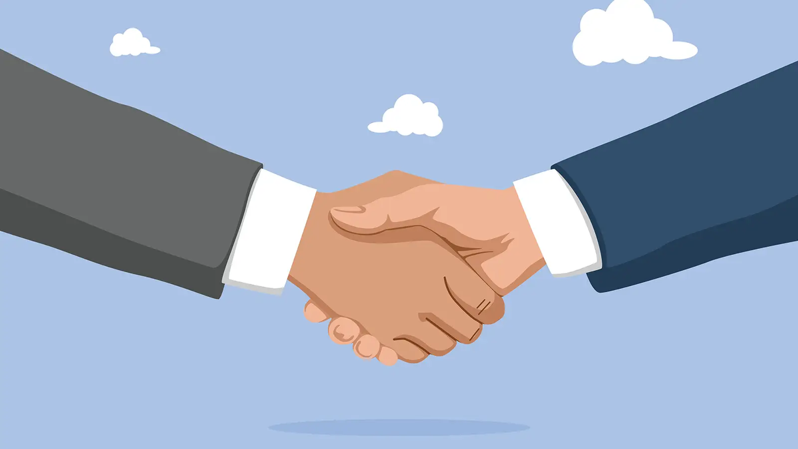 website-trust-credibility-handshake Illustration representing trust and credibility between a business and website visitors